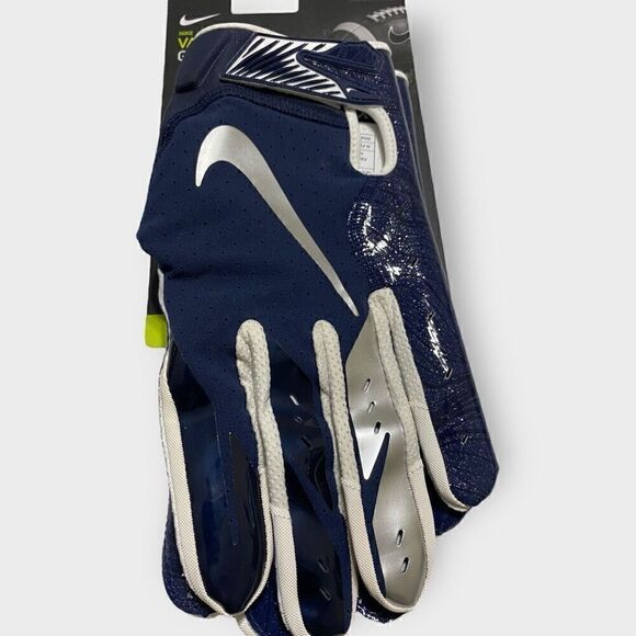 Nike Vapor Jet 5.0 College Navy/ Chrome Football Gloves Mens size XXL (a) New - Picture 2 of 8